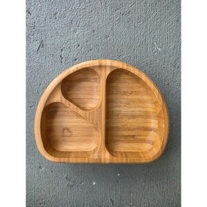 Munchkin Bamboo Suction Plate Divided Toddler Dish Teal MCKYC-3032 Wood E3